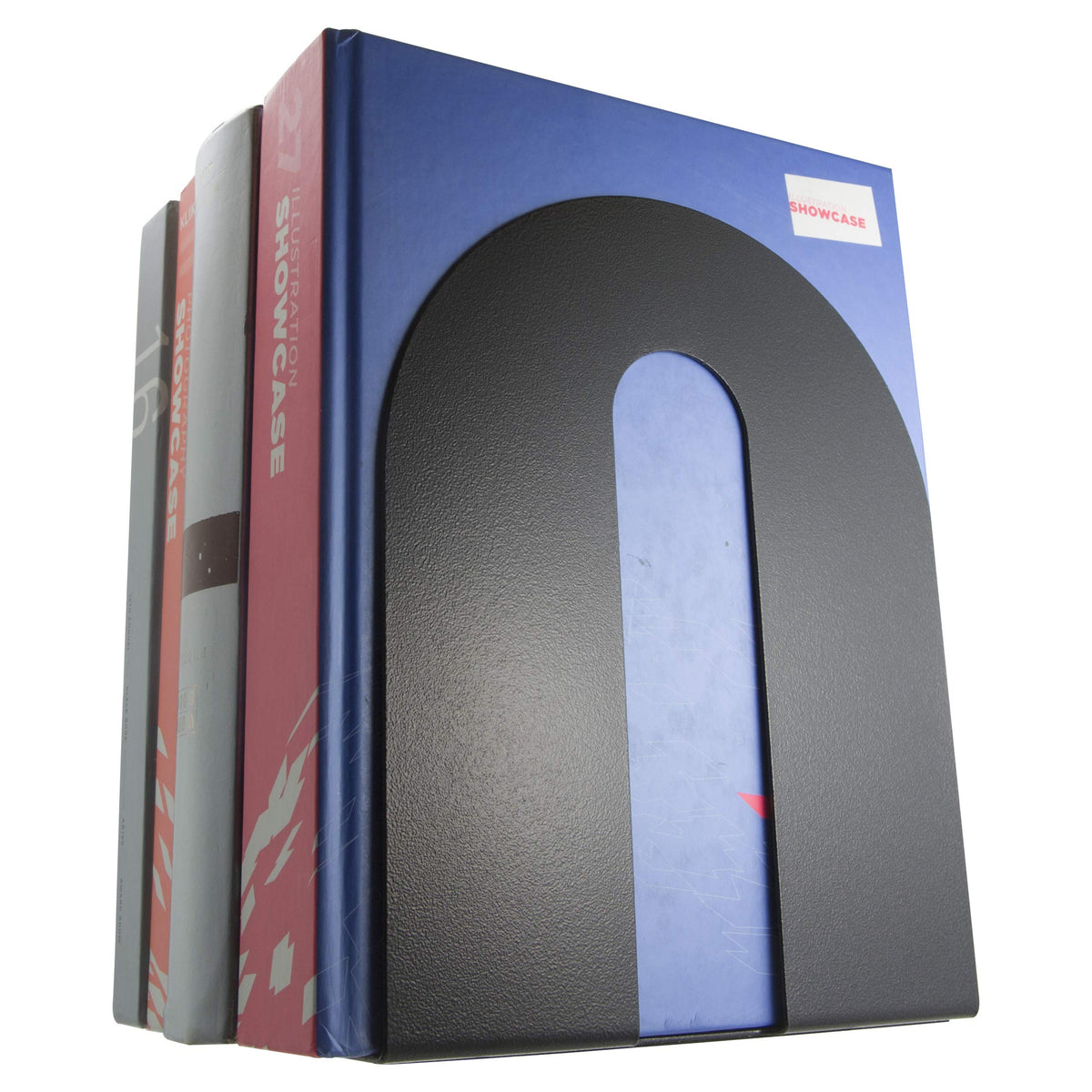 Officemate Magnetic Heavy-Duty Metal Bookends Set of 2, 10-Inch Steel Book Ends for Shelves, Book Supports for Heavy Books, Binders, and Office Organization, Black