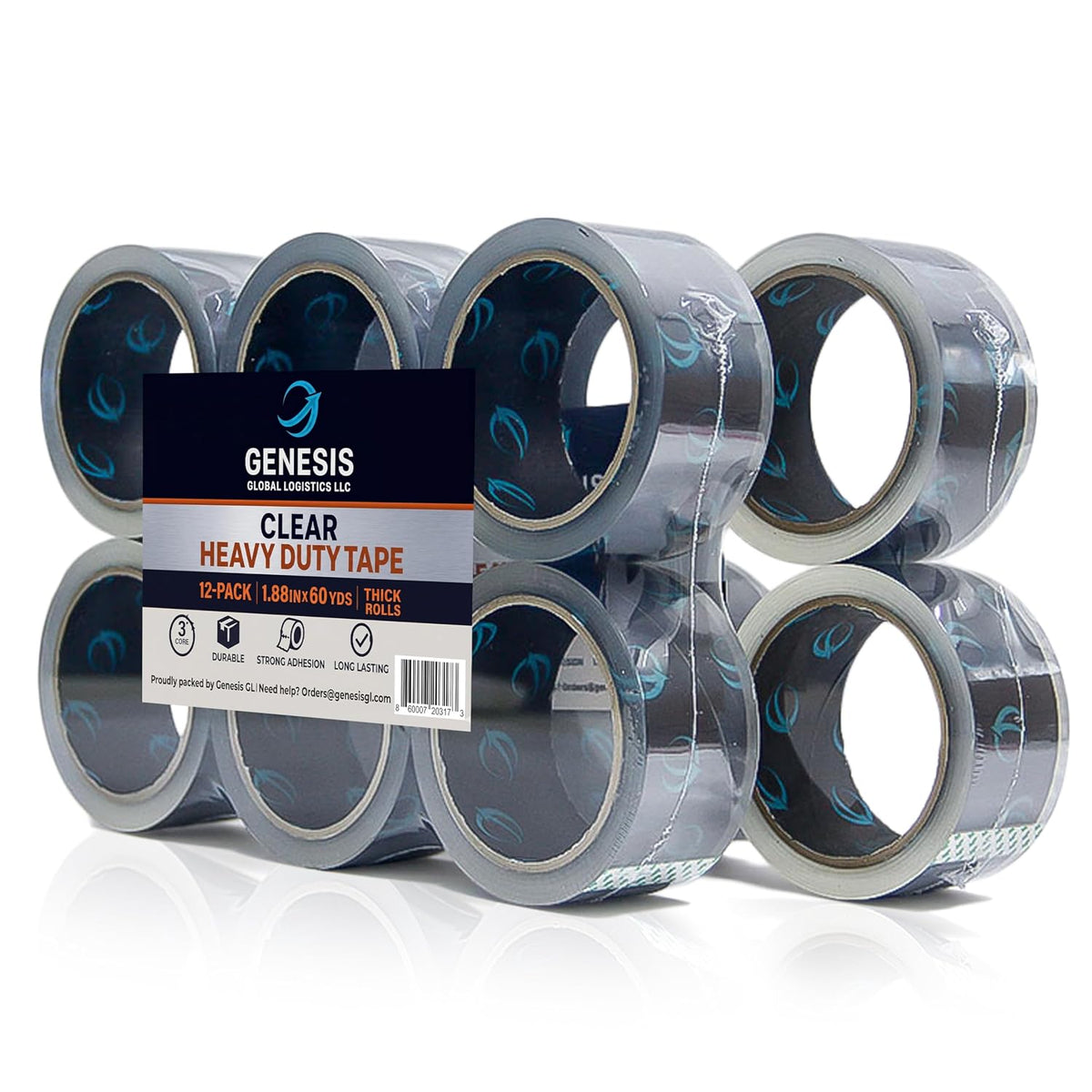 Clear Packing Tape, 12 Rolls Heavy Duty Packaging Tape for Shipping Packaging Moving Sealing, Thicker Clear Packing Tape, 1.88 Inches Wide, 60 Yards Per Roll
