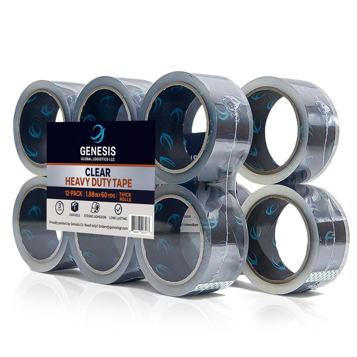 Clear Packing Tape, 12 Rolls Heavy Duty Packaging Tape for Shipping Packaging Moving Sealing, Thicker Clear Packing Tape, 1.88 Inches Wide, 60 Yards Per Roll