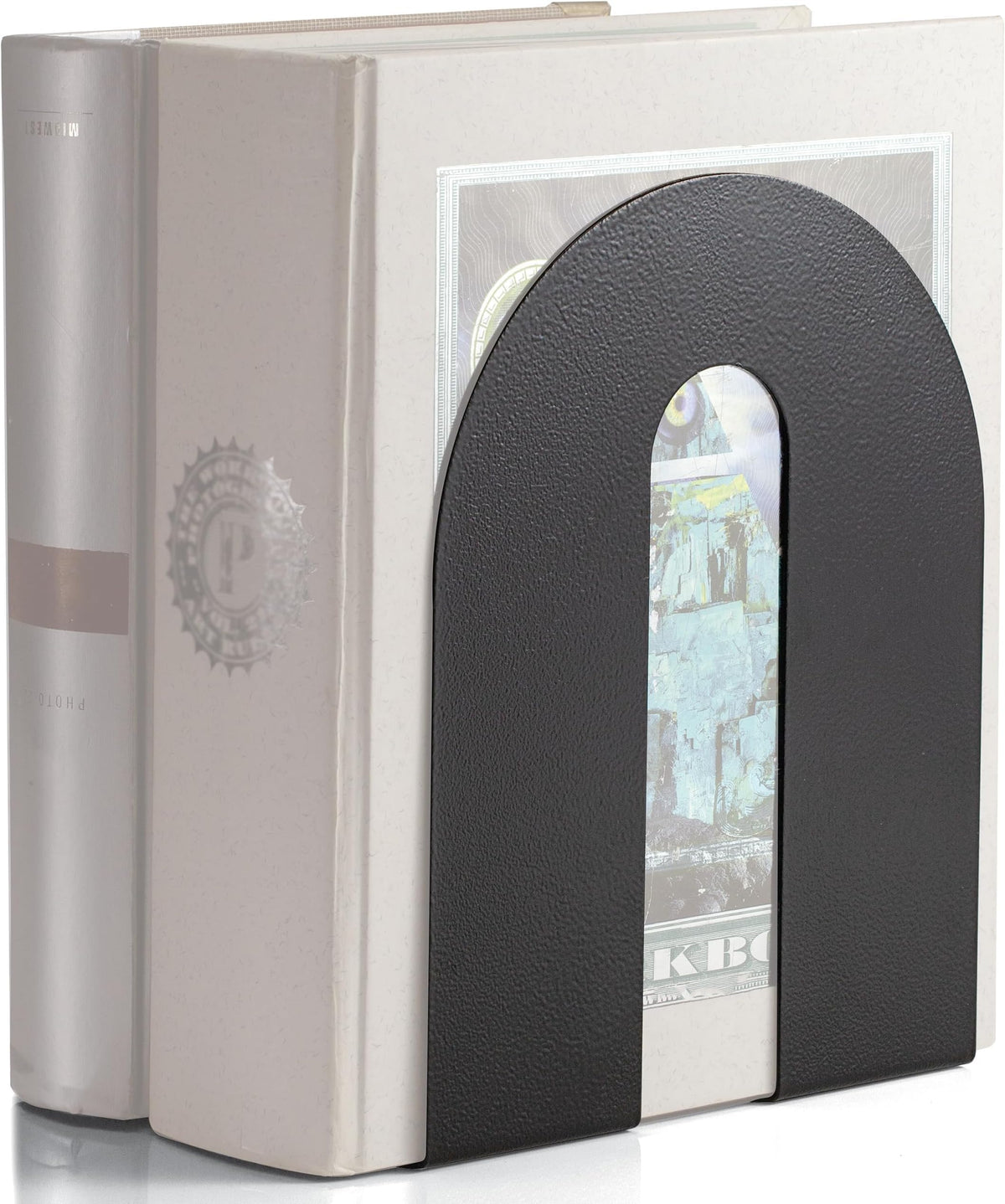 Officemate Heavy Duty Metal Bookends,10-Inch Steel Book Ends for Shelves, Non-Skid Base Book Supports for Books, Binders, and Office Organization, Black