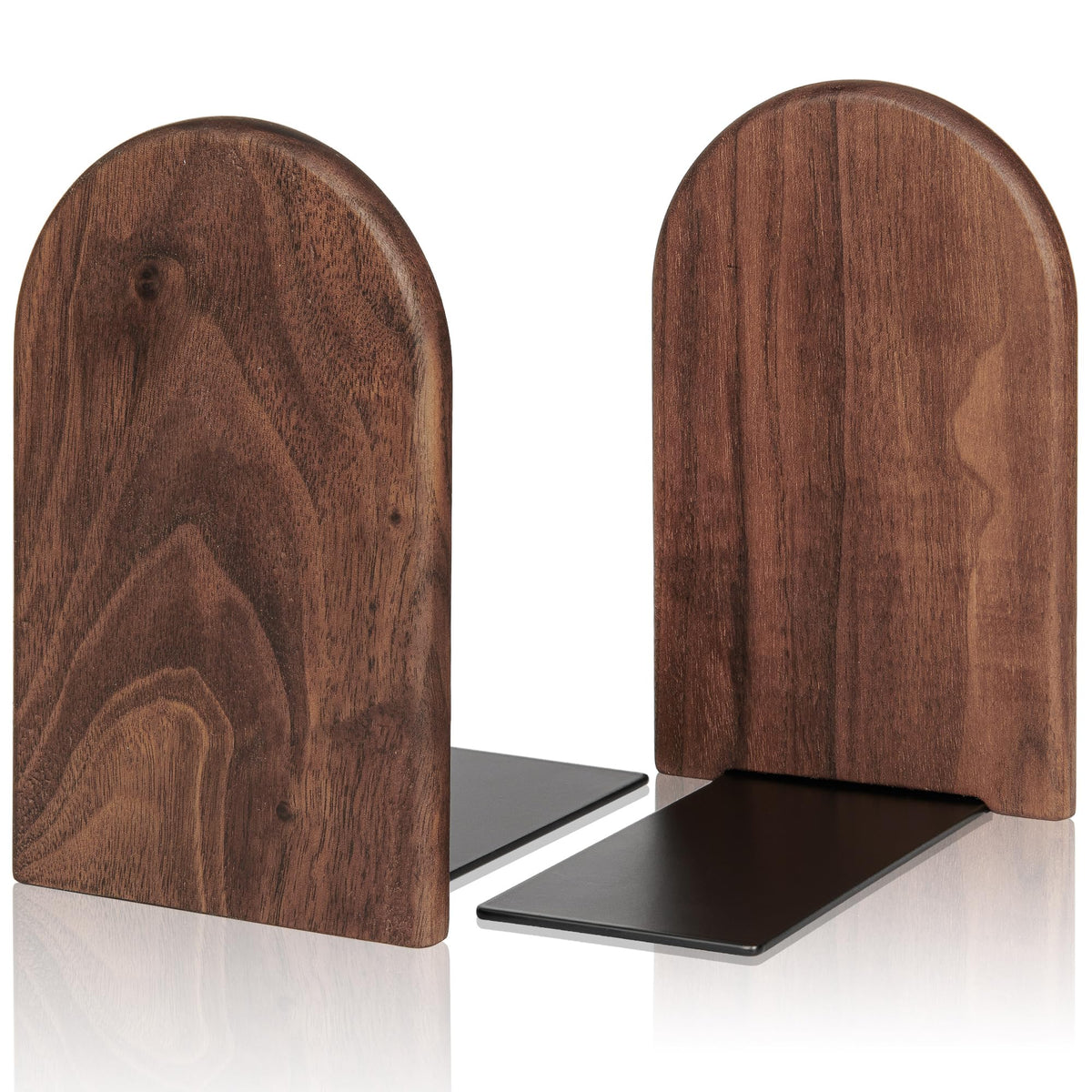 Book Ends,2 Pair Medium Bookends Wood Book Ends Universal Economy Bookend (2, Medium)