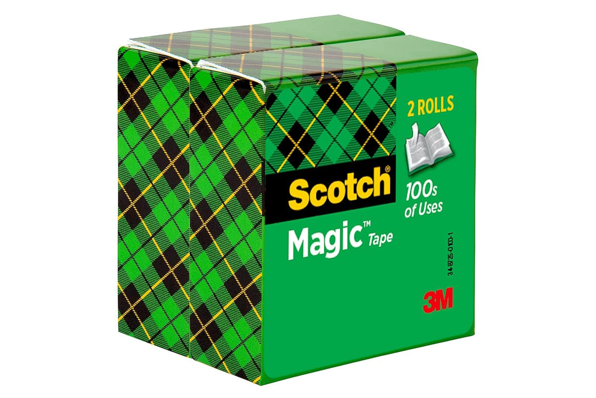 Scotch Magic Tape, 2 Rolls, Numerous Applications, Invisible, Engineered for Repairing, 1/2 x 2592 Inches, Boxed (810-2P12-72) (Pack of 2)