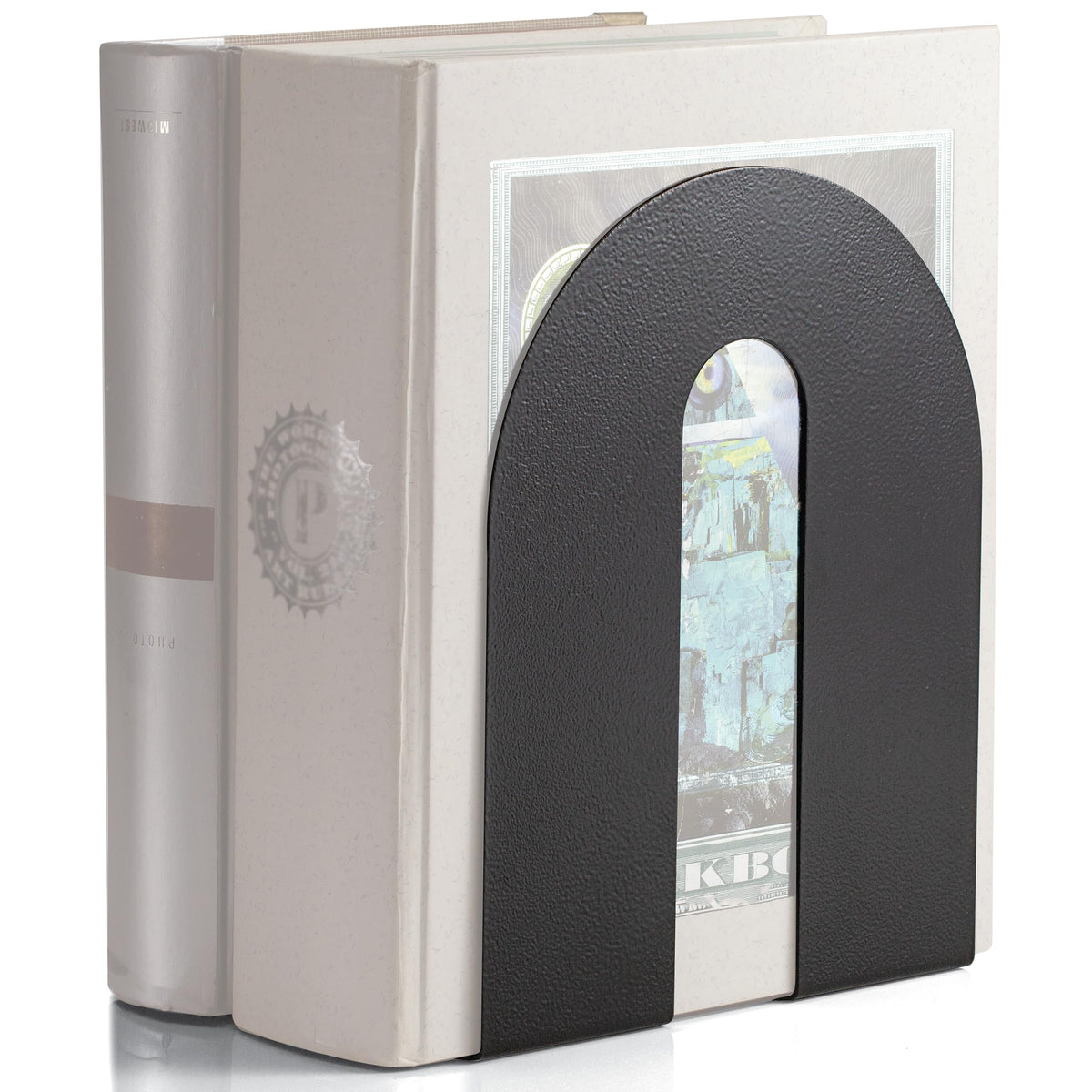Officemate Heavy Duty Metal Bookends,10-Inch Steel Book Ends for Shelves, Non-Skid Base Book Supports for Books, Binders, and Office Organization, Black