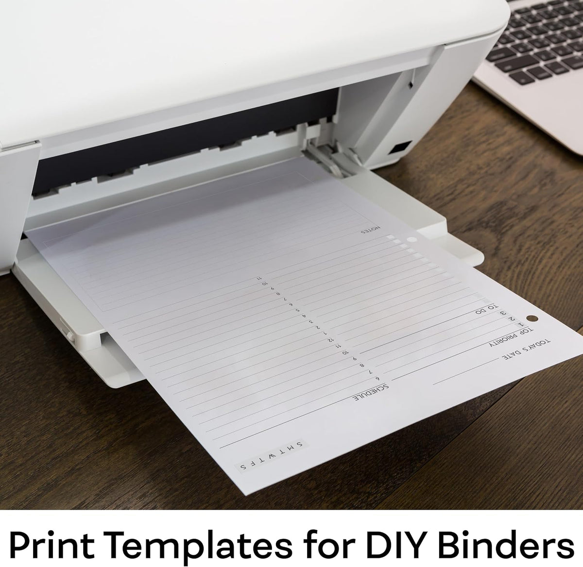 Letter Blank Paper 3-Hole Punched, 200 Sheets/400 Pages, 120 GSM, 32 lb., Extra Thick Printer Paper 8.5 x 11 inch, Print Templates for DIY Planners