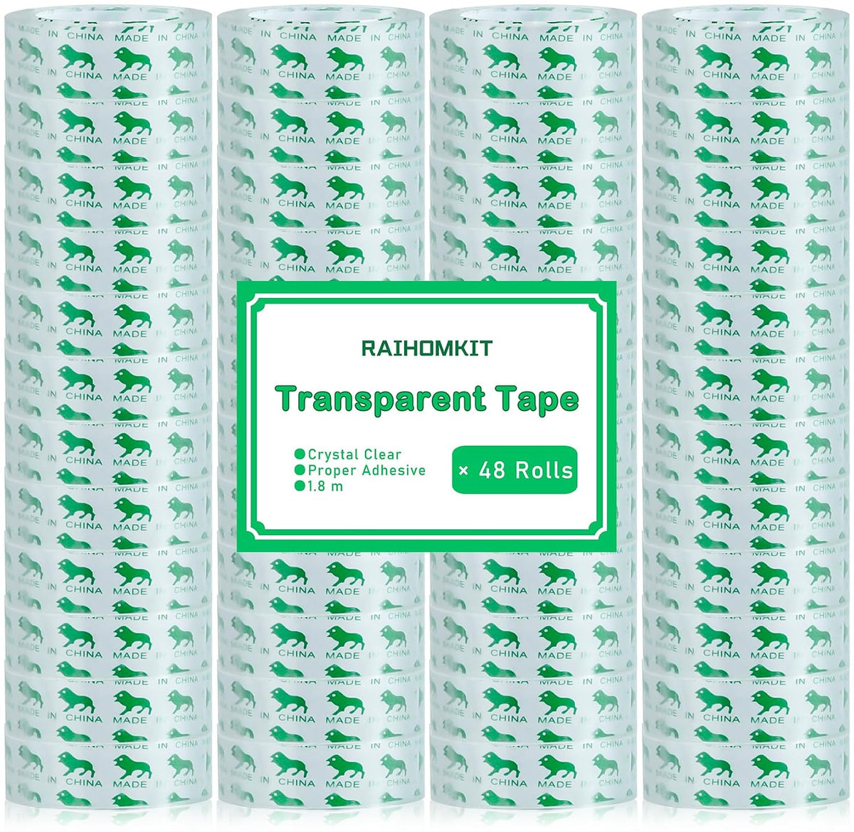 48 Rolls Transparent Tape Bulk, 0.7 x 1100 Inch, Tapes Rolls