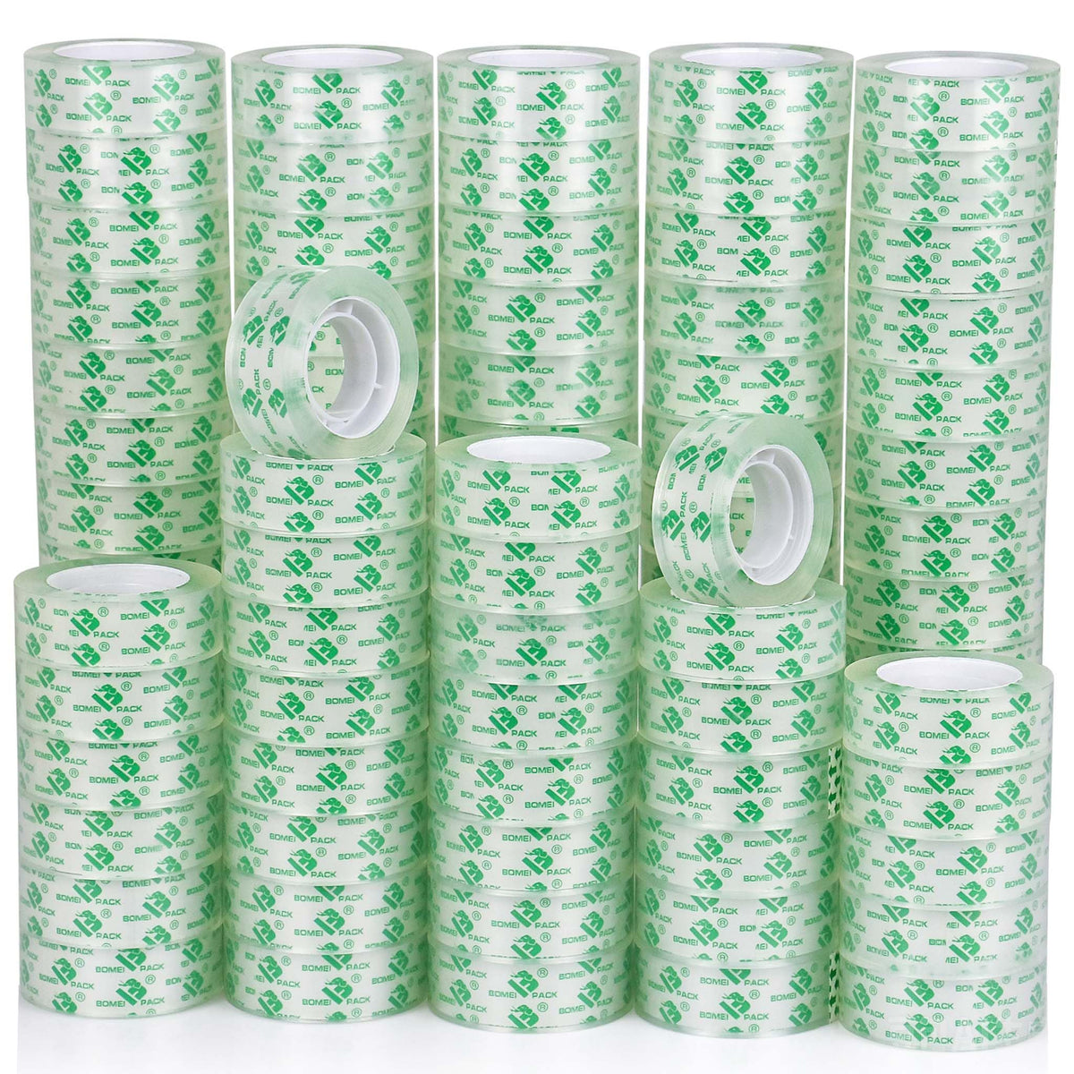 BOMEI PACK 120 Rolls Clear Tape Refills Roll Transparent Tape Refill Rolls for Office, Home, School, 3/4-Inch x 1000 inch