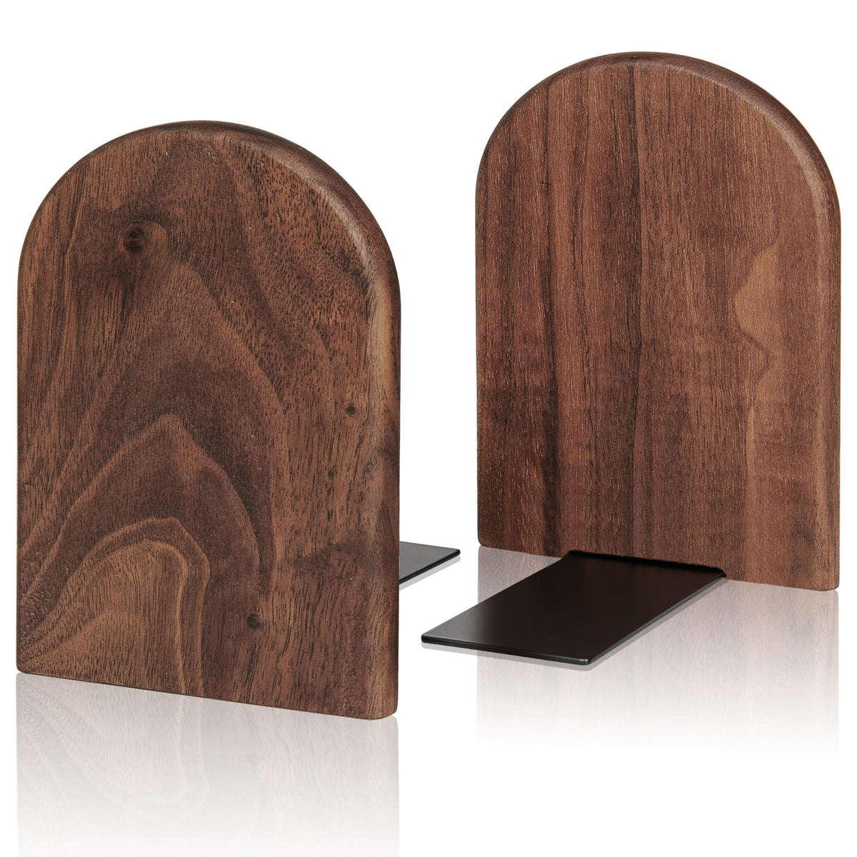 Book Ends,2 Pair Medium Bookends Wood Book Ends Universal Economy Bookend (2, Medium)