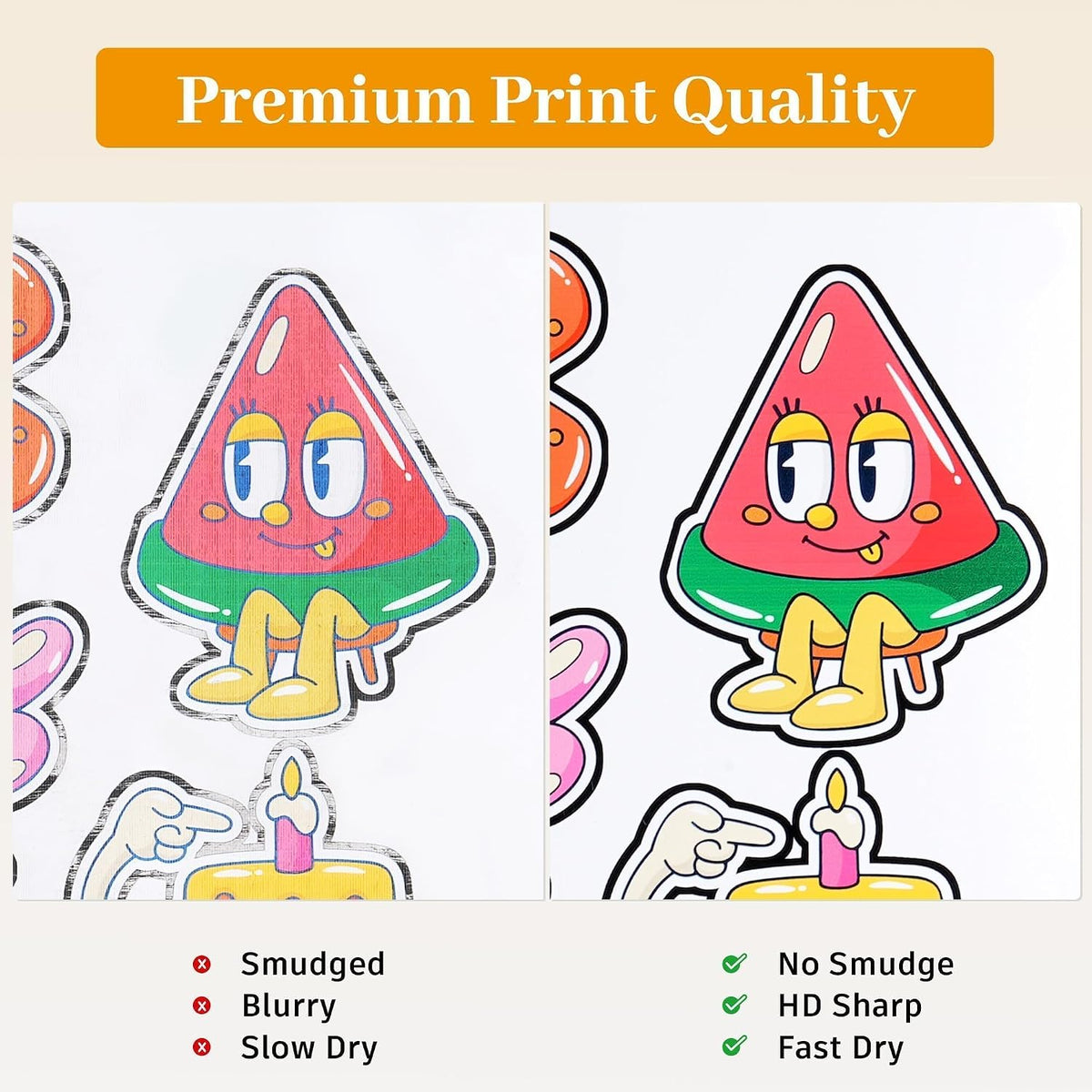 QYH Printable Vinyl Sticker Paper, 50 Sheets Matte Waterproof White 8.5x11