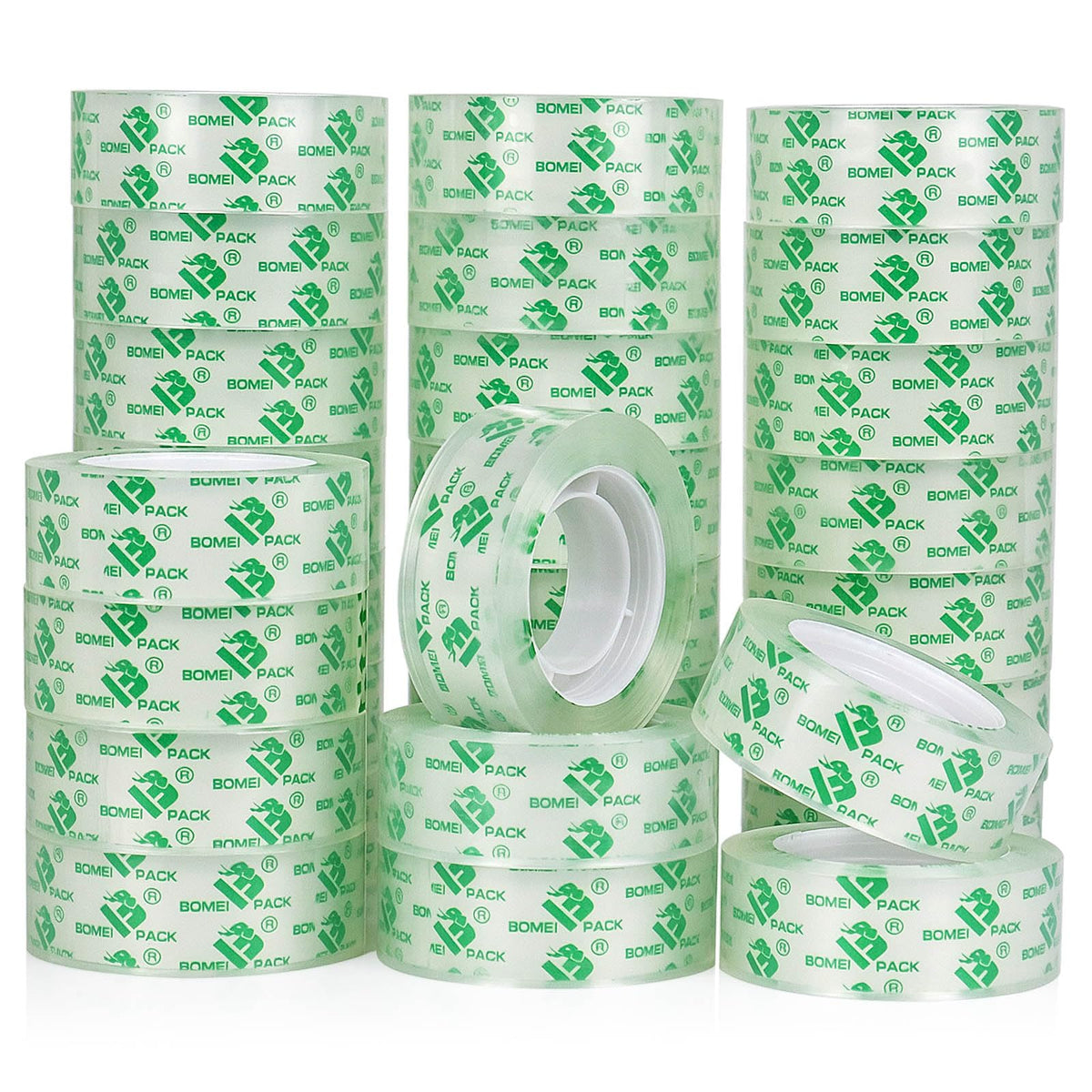 BOMEI PACK 120 Rolls Clear Tape Refills Roll Transparent Tape Refill Rolls for Office, Home, School, 3/4-Inch x 1000 inch