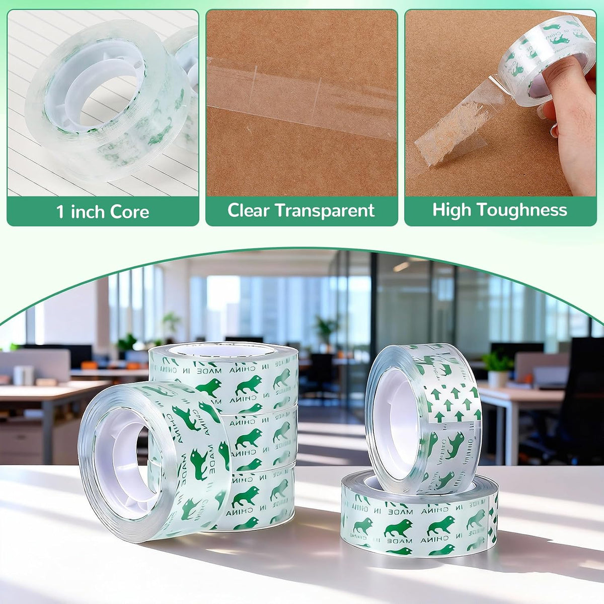 48 Rolls Transparent Tape Bulk, 0.7 x 1100 Inch, Tapes Rolls