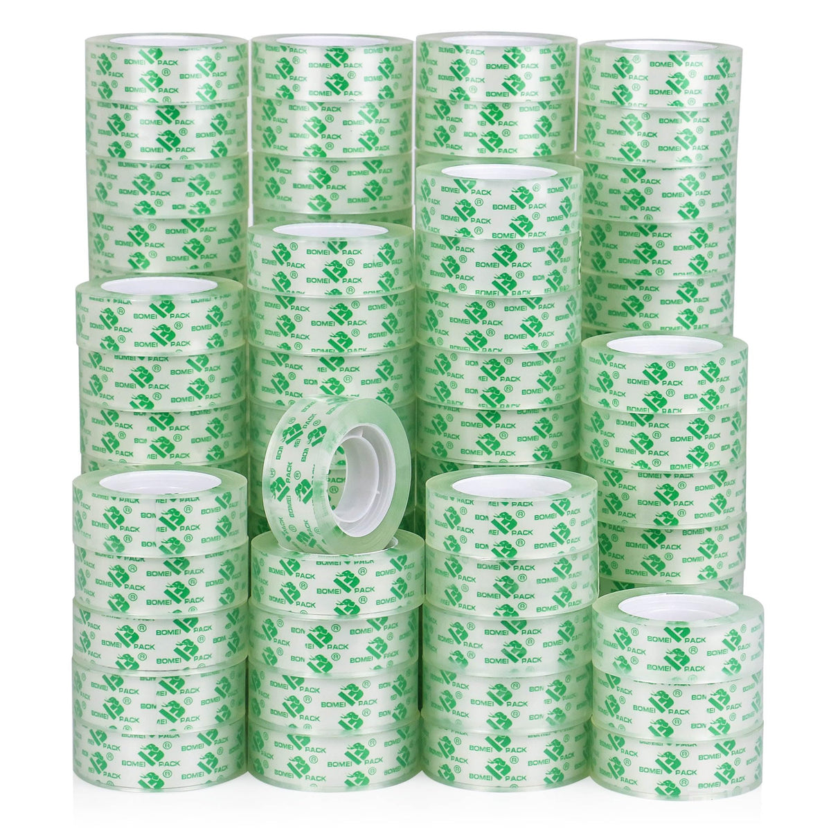 BOMEI PACK Crystal Clear 40 Rolls Transparent Tape Refills Rolls 3/4-Inch x 1000 inch, 1 inch Core, Clear Gift Wrapping Tape Refill Roll for Office, Home, School