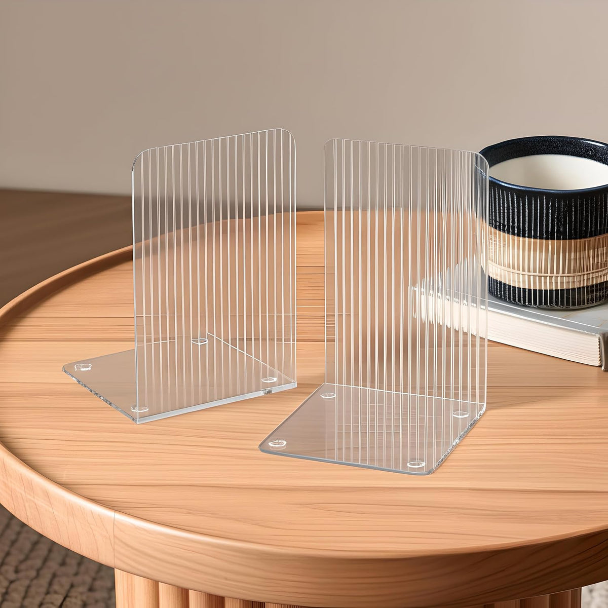 Book Ends for Shelves 8 Pcs Acrylic Bookends Clear