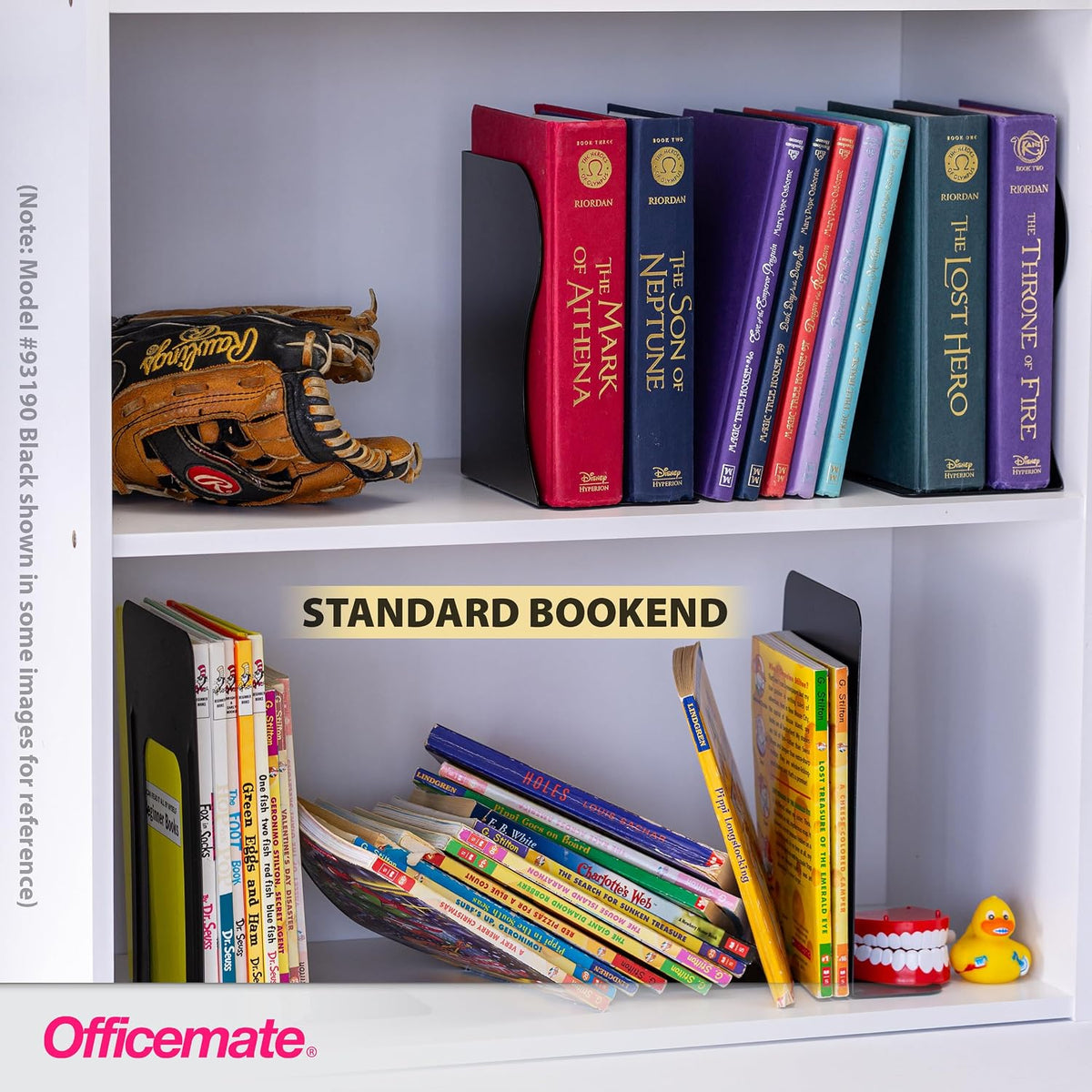Officemate Adjustable Expandable Metal Bookends, 4 to 18-Inch Book Ends for Shelves, Office Book Supports for Books, Binders, and Flexible Shelf Organization, White
